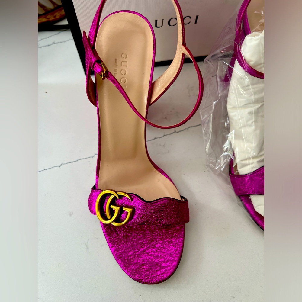 NEW” Gucci women Marmont leather heels EU 40 1/2